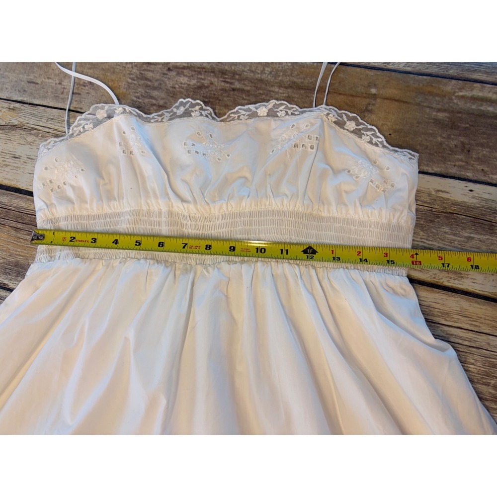 Zara White Eyelet NWT Lace Empire Waist Maxi Dress XL Boho Ethereal Romantic - Picture 5 of 6